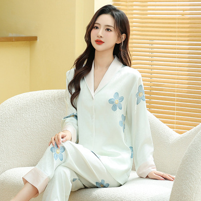 真丝睡衣女夏季家居服