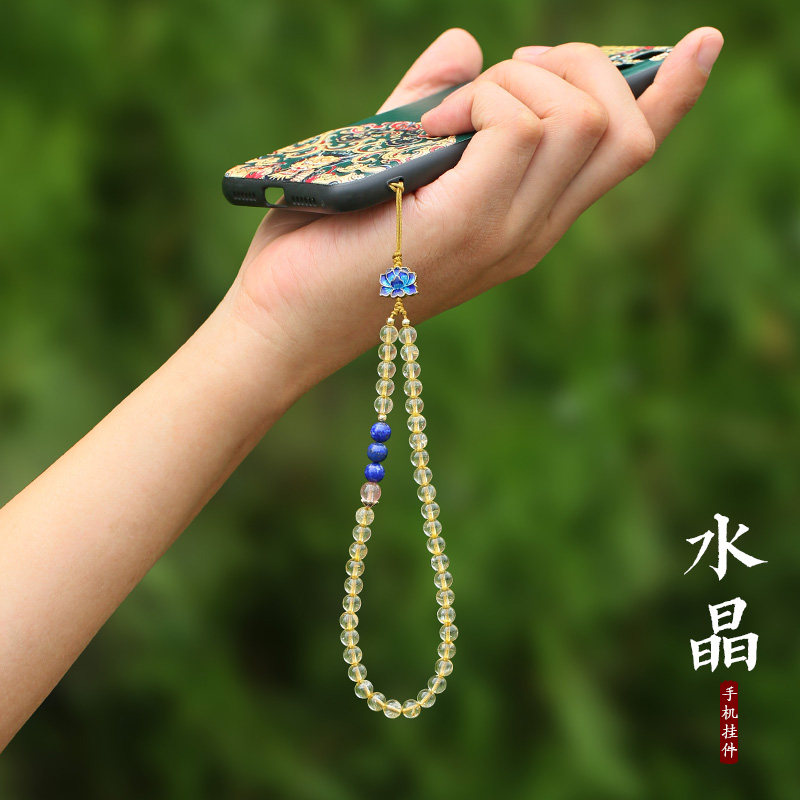 原创高档水晶民族风手机挂链挂绳u盘挂件车钥匙扣女手链创意饰品