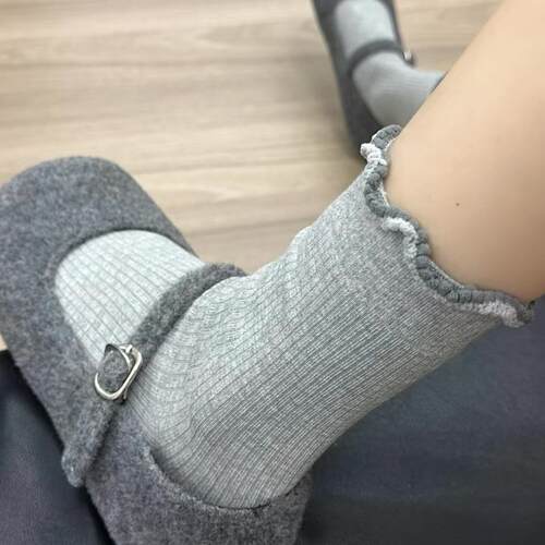 灰色花边袜子女2026新款爆款
