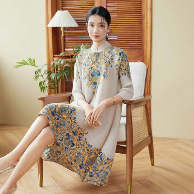 新中式复古改良旗袍连衣裙A字裙