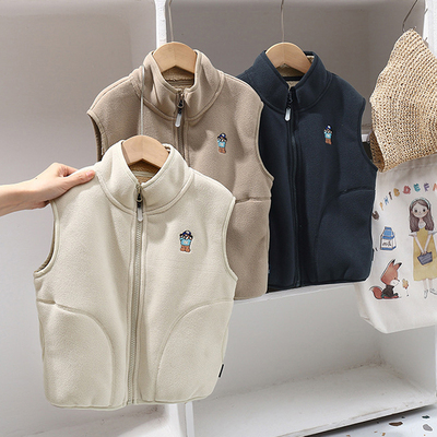 男童摇粒绒春秋款户外马甲