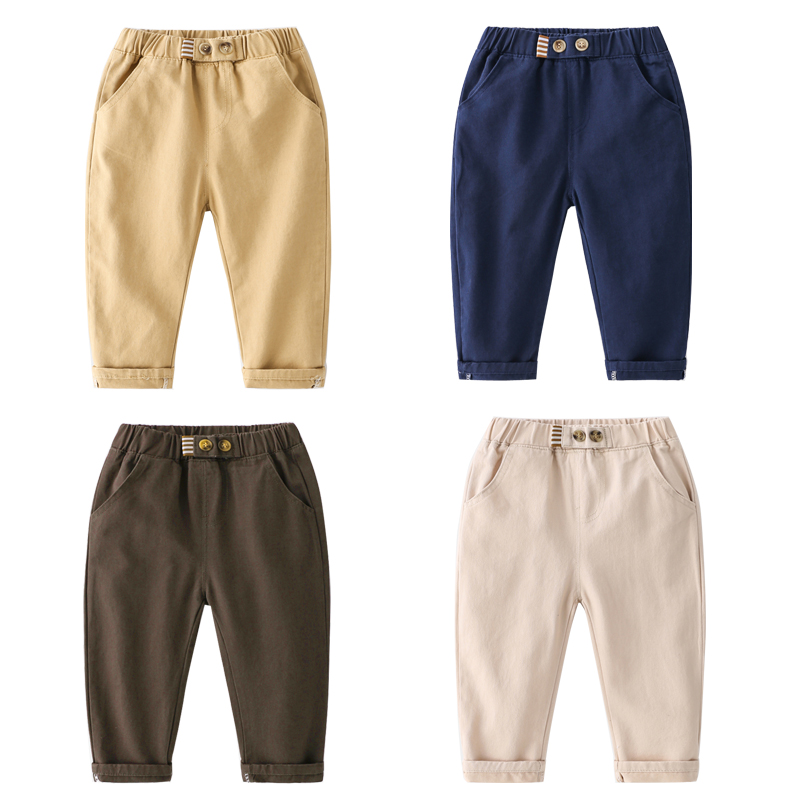 男童全棉长裤儿童纯色休闲裤