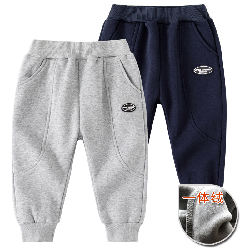 男童春秋款薄绒长裤运动裤