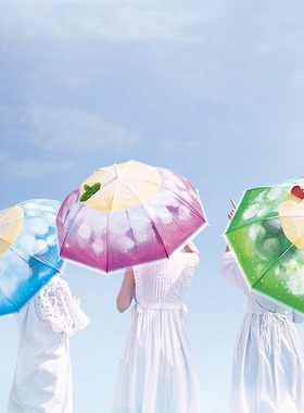 日本进口奶油苏打汽水透明伞芬理希梦YOU+MORE长柄晴雨伞小清新