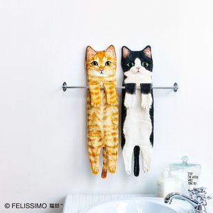 伸长猫咪毛巾 面巾 可以拉这么长吗 擦手巾 日本 猫部 芬理希梦
