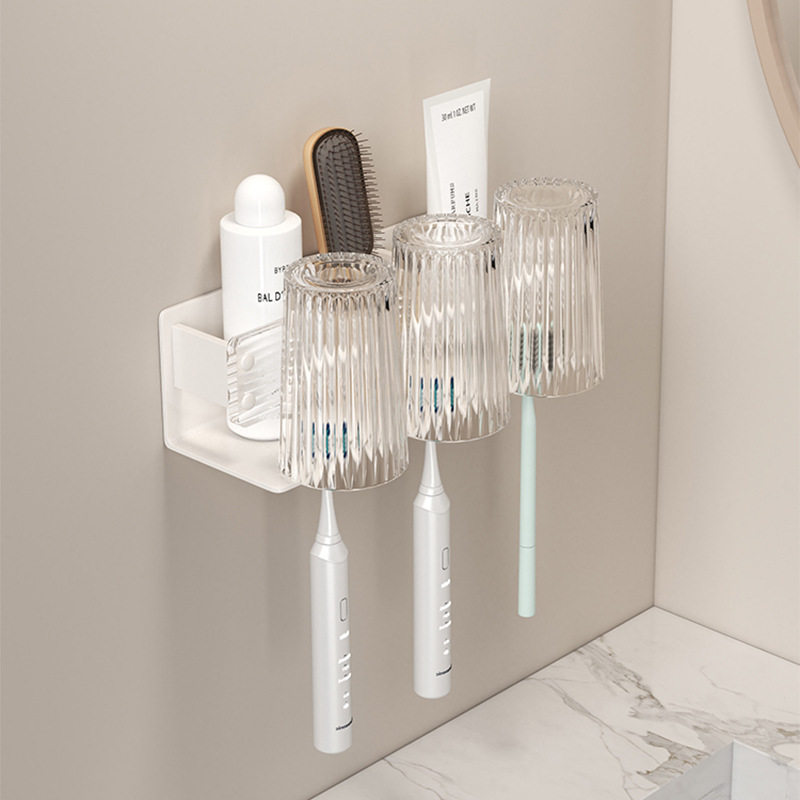 德国进口亚克力牙刷置物架免打孔卫生间收纳漱口杯牙杯壁挂电动牙