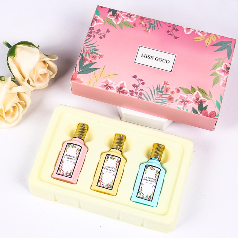 高档女士持久淡香清新绮梦栀子花茉莉q版梦想花园三件套香水