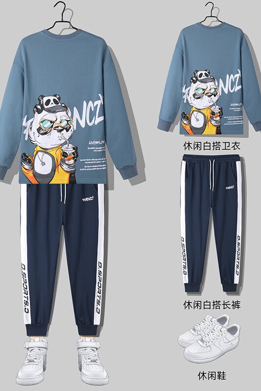 2021春秋新款单件热销款搭配套装卫衣裤子两件套上款有差T4834,男装休闲套装,星座914-3