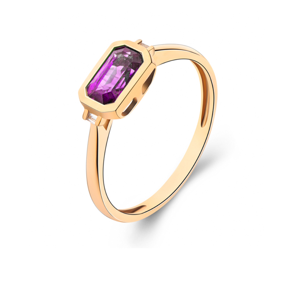 天然粉蓝宝钻戒女轻奢高级感