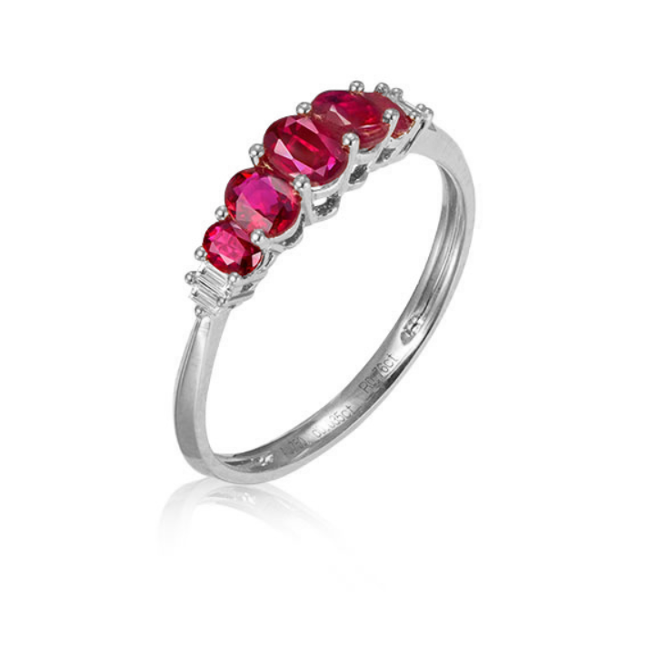 18K金红宝石钻石戒指女时尚转运