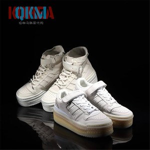 adidas三叶草男女厚底增高休闲鞋