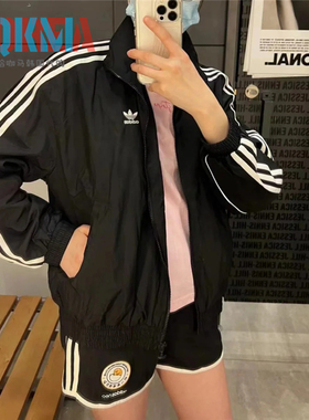 阿迪达斯Adidas三叶草美式复古小红书女子经典运动夹克外套GN2928