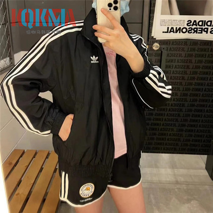 阿迪达斯Adidas三叶草美式复古小红书女子经典运动夹克外套GN2928