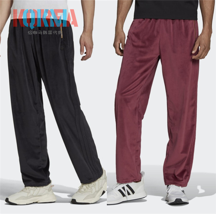 Adidas男女复古丝绒运动长裤外套