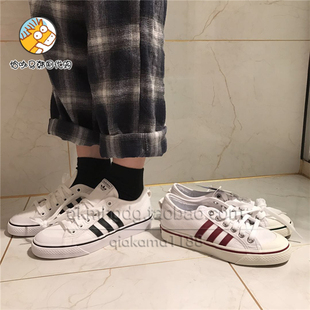 阿迪达斯Adidas三叶草Nizza男女休闲运动帆布滑板鞋 CQ2328 CQ2333