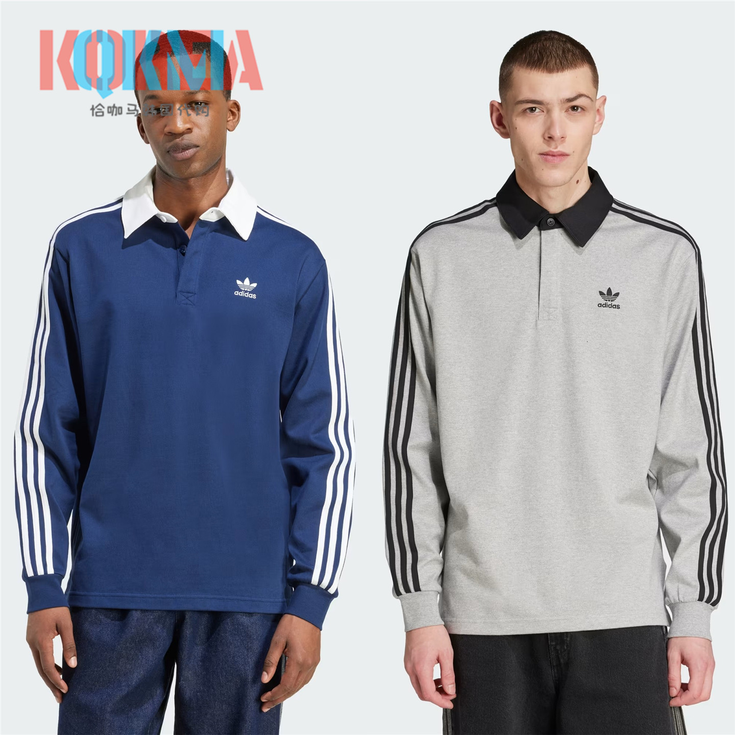 阿迪达斯Adidas三叶草男女美式复古休闲运动Polo衫长袖卫衣JY1400