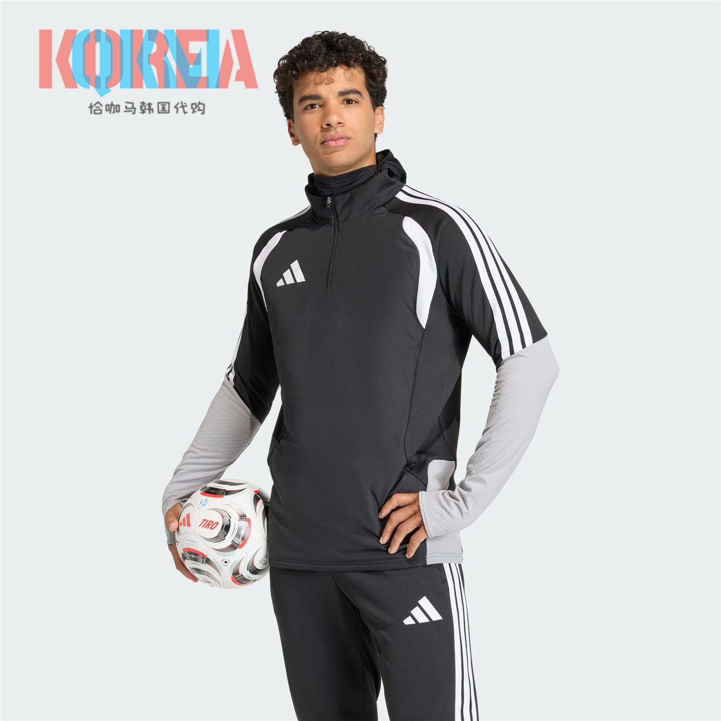AdidasTiro26足球面罩保暖卫衣