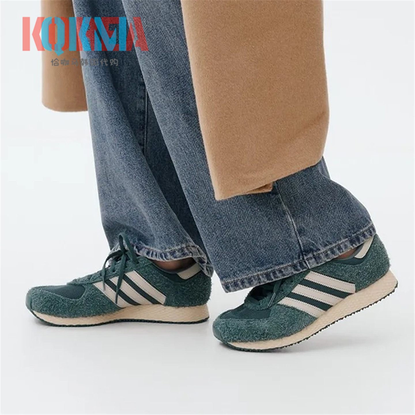 阿迪达斯Adidas三叶草Atlanta男女复古翻毛皮休闲运动跑鞋 IF9797