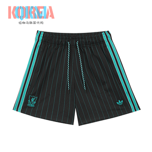 阿迪达斯Adidas三叶草男女FC利物浦复古休闲运动足球短裤 JW8005