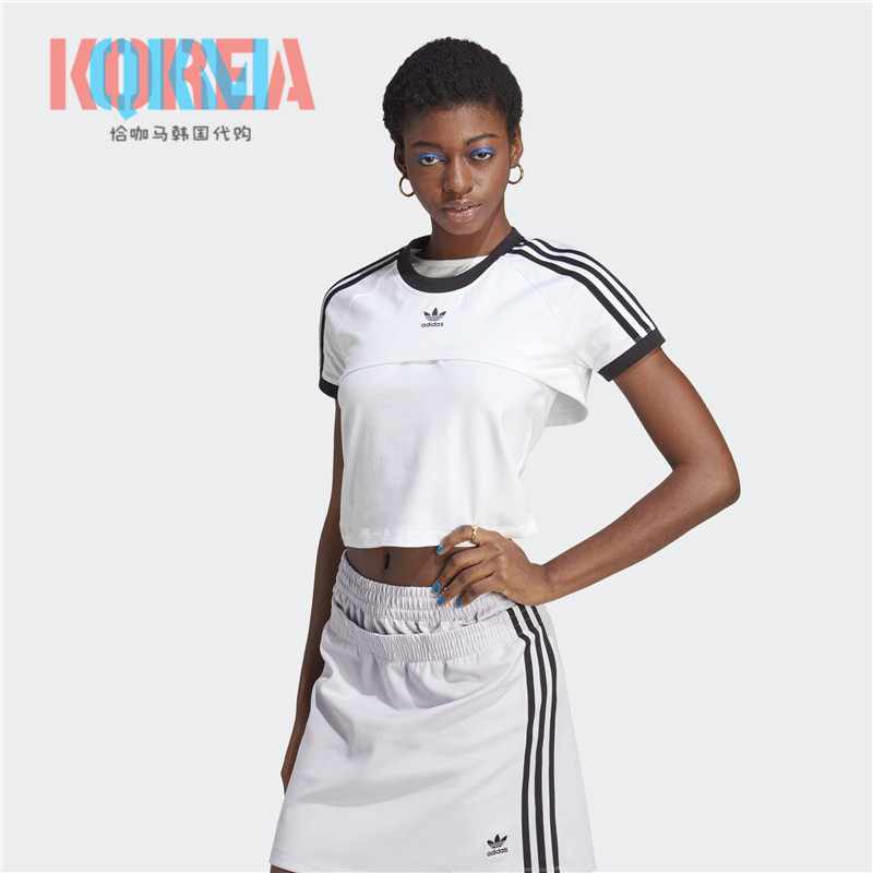 Adidas女士短袖t恤背心二合一