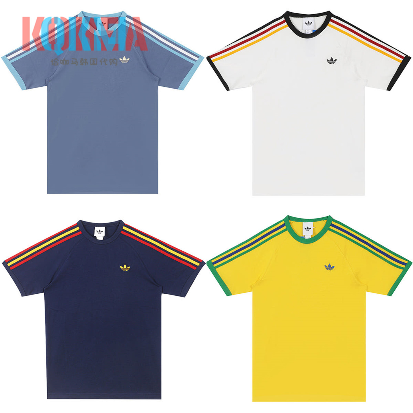 阿迪达斯Adidas三叶草男女复古休闲运动T恤Tee短袖 KC8638 KC8642
