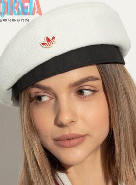 阿迪达斯Adidas三叶草男女三条杠复古时尚百搭休闲贝雷帽 JE8352
