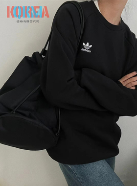 阿迪达斯Adidas三叶草男女经典小标休闲运动圆领套头衫卫衣H34645