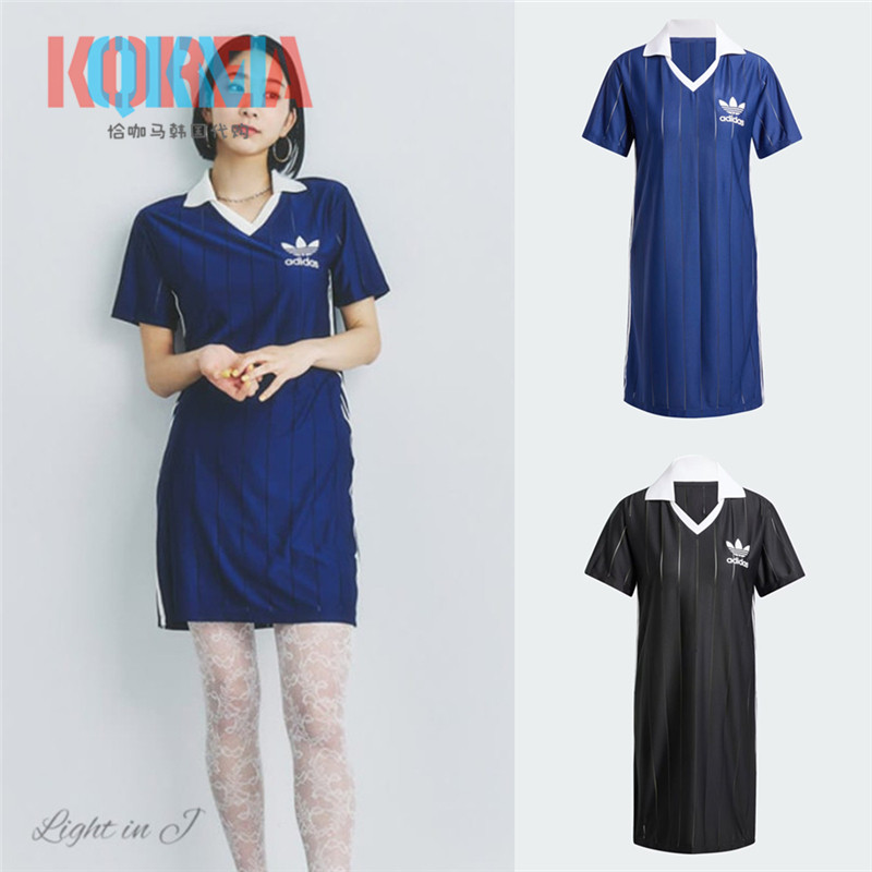 阿迪达斯女子Polo领连衣裙