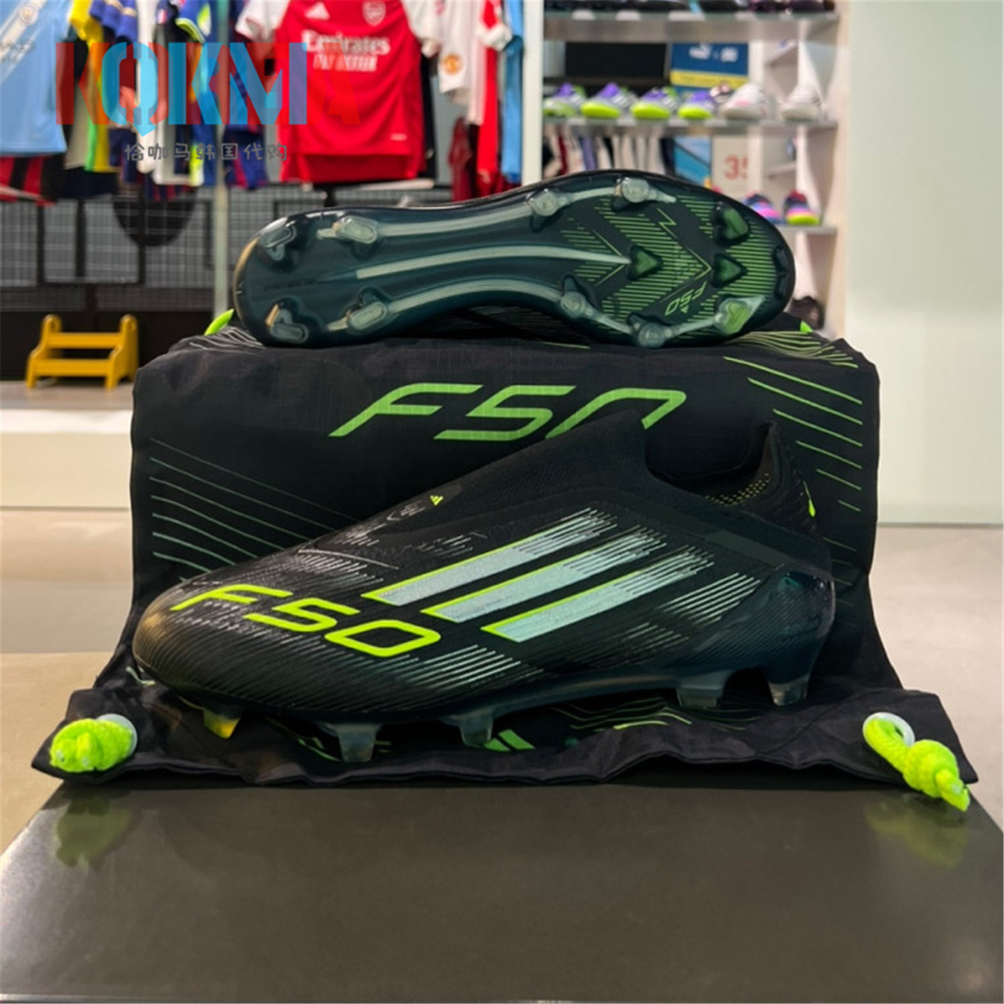 Adidas阿迪达斯F50高端FG长钉天然草男子无鞋带运动足球鞋 JH7629