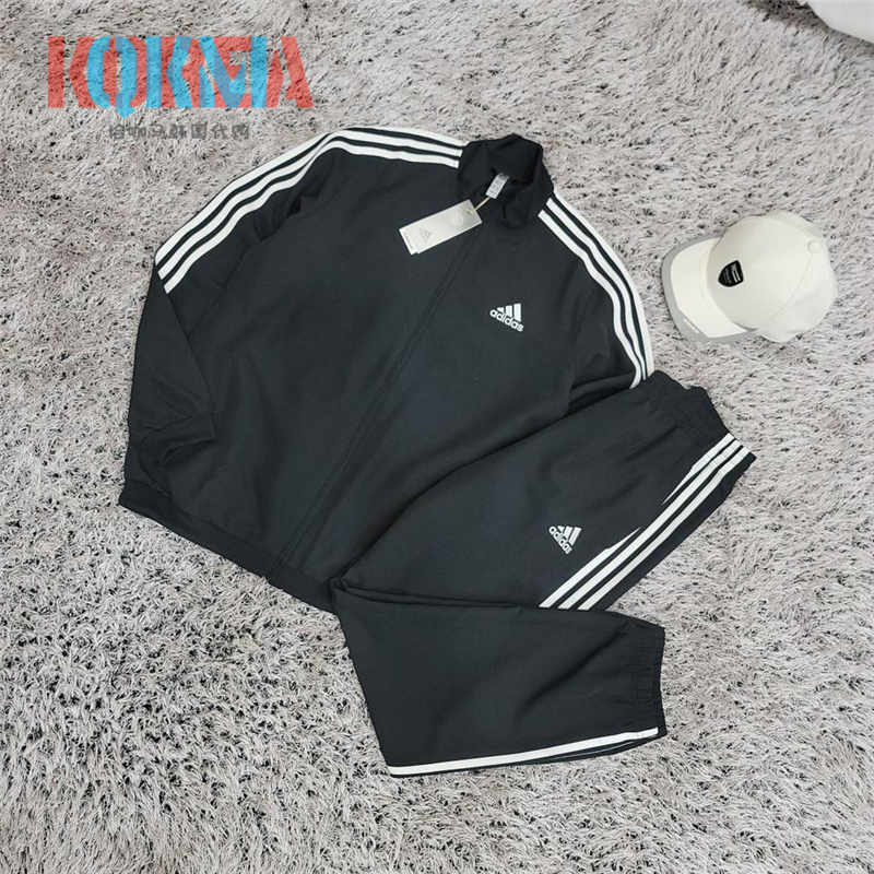 阿迪达斯Adidas男女经典三条杠休闲运动健身套装外套长裤 GK9950