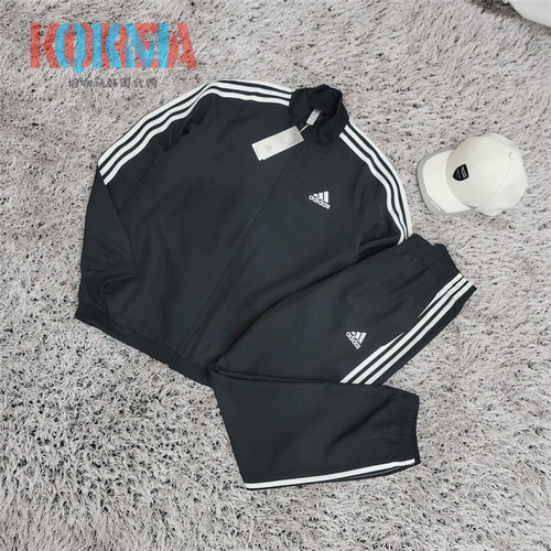Adidas男女经典三条杠运动套装