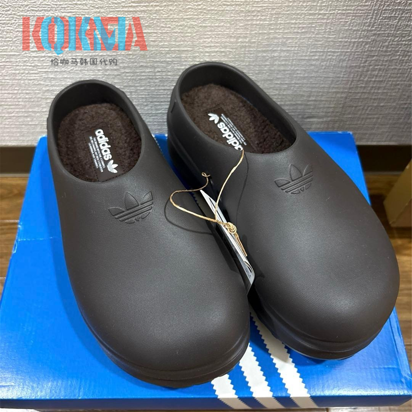 阿迪达斯三叶草女厚底加绒厨师鞋