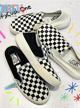 Vans范斯ComfyCush超轻软底棋盘格懒人一脚蹬半拖鞋 VN0A45J5R6R