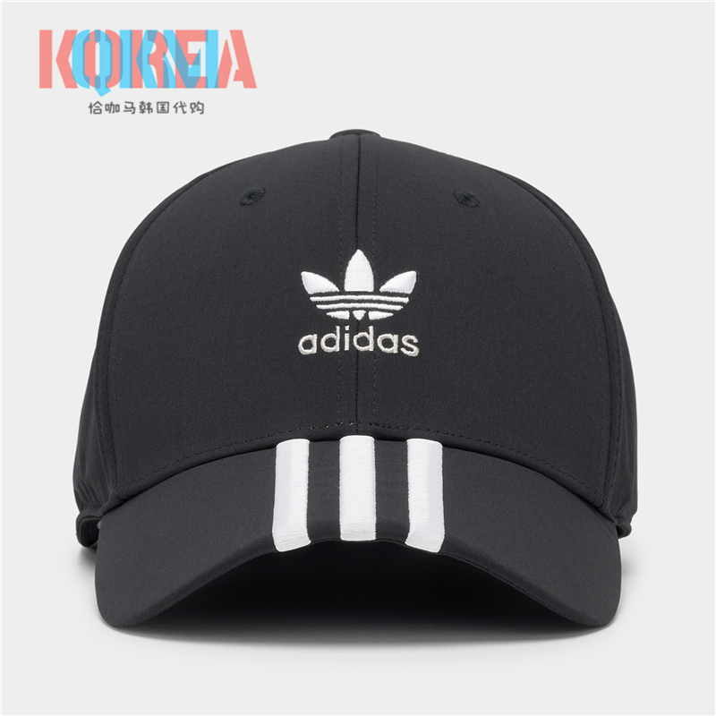 Adidas男女复古三条杠鸭舌棒球帽