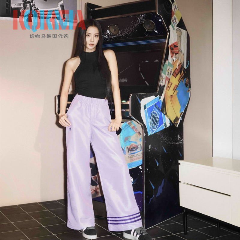 Adidas女士BlackPink阔腿运动裤