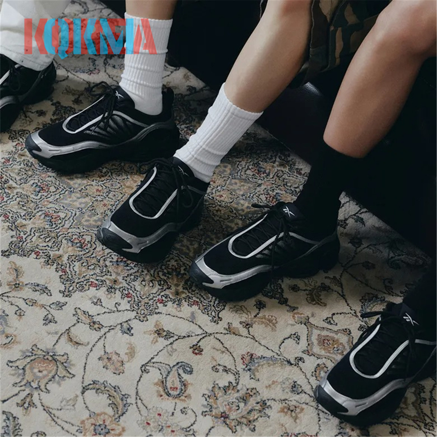 Reebok锐步Dmx 3000男女黑灰复古休闲气垫老爹运动鞋 RESO6EMS2BA