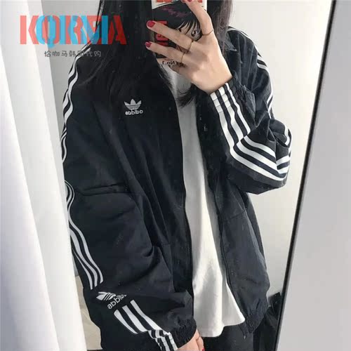 Adidas男女复古三条杠外套夹克