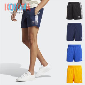 阿迪达斯Adidas三叶草男子复古松紧带休闲运动短裤IB9952 IZ2413