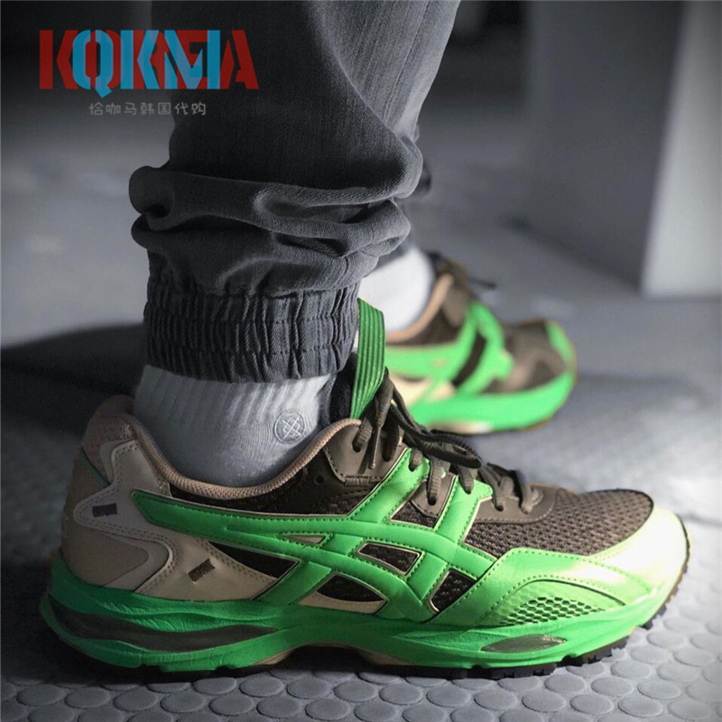 Asics亚瑟士复古红绿运动跑鞋