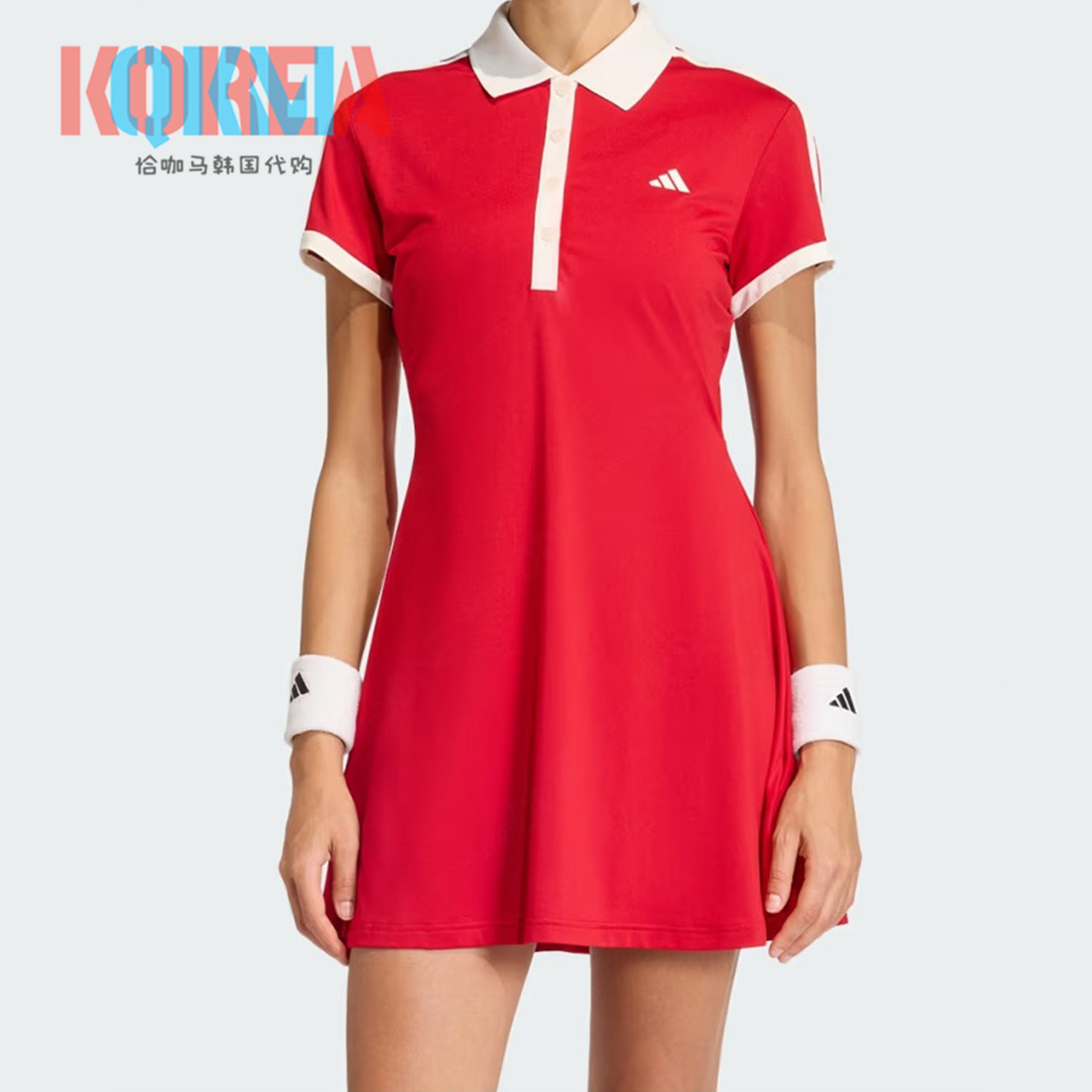 阿迪达斯女子网球Polo领连衣裙
