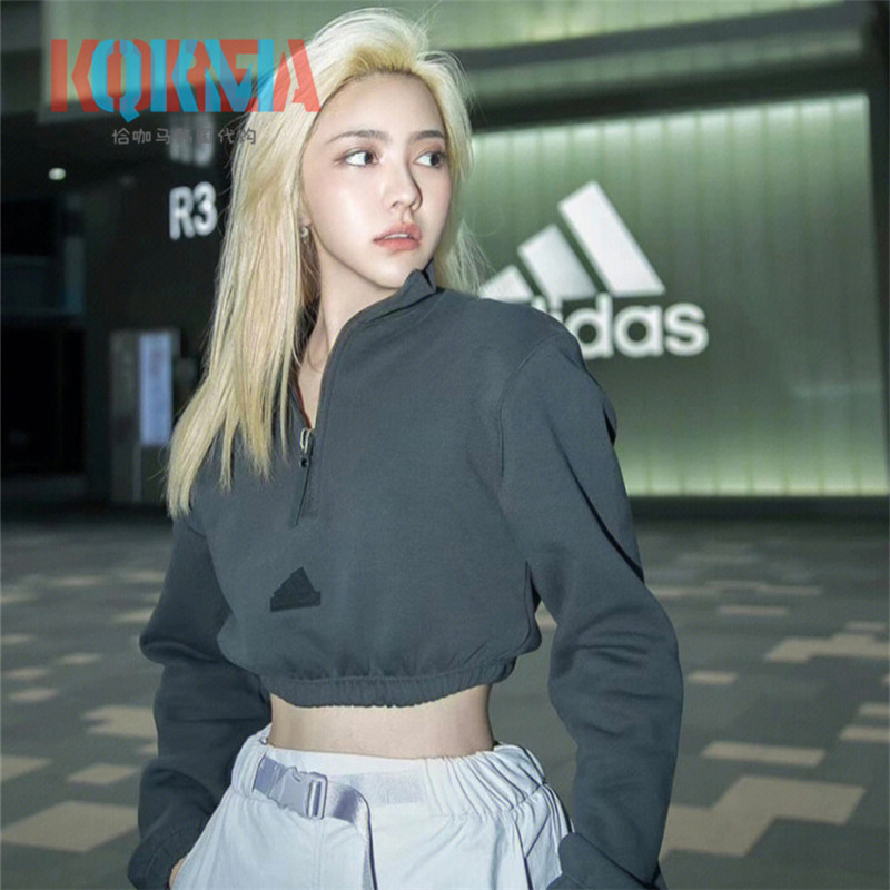 Adidas女运动健身休闲卫衣套头衫