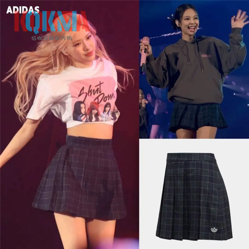AdidasBlackPink女子半身短裙