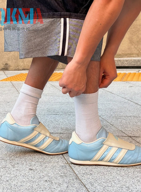 Adidas阿迪达斯Taekwondo男女婴儿蓝复古休闲薄底运动板鞋 JR3954