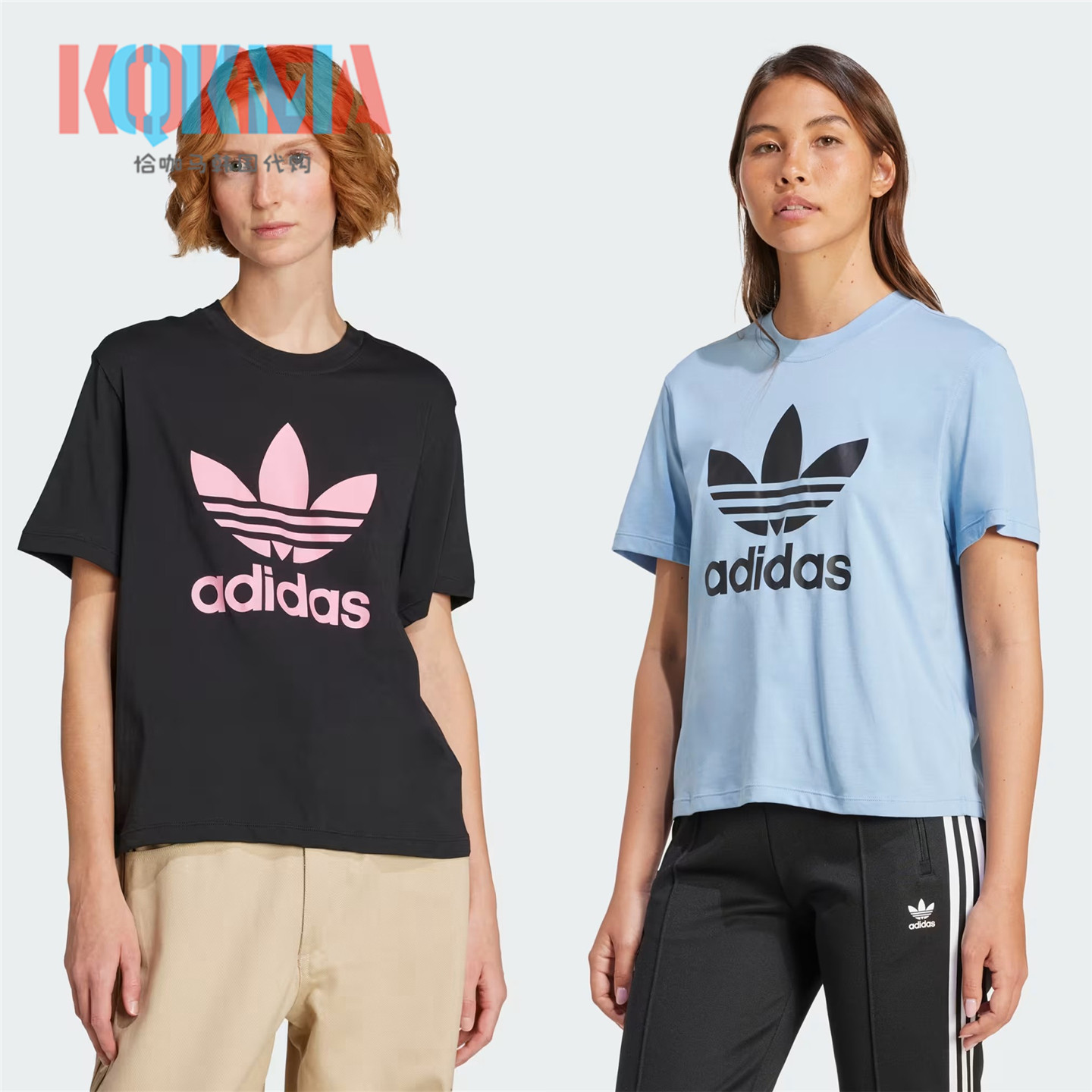 Adidas女子经典复古休闲运动短袖