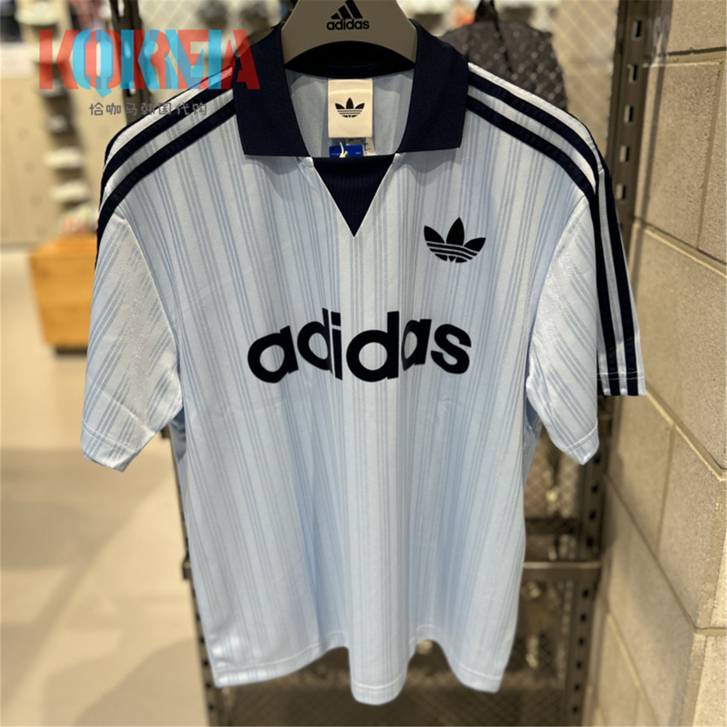 Adidas复古休闲运动翻领T恤短袖