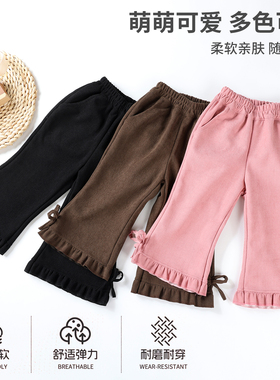 女童秋冬款裤子2025新款儿童洋气休闲裤中小童灯芯绒冬季加绒裤潮