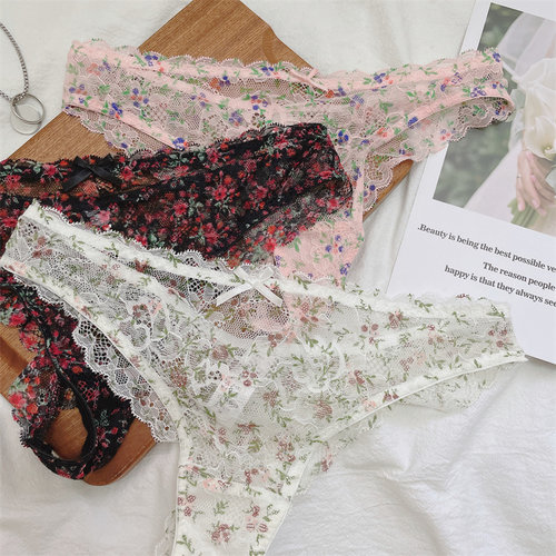 性感全蕾丝透气舒适女生内裤
