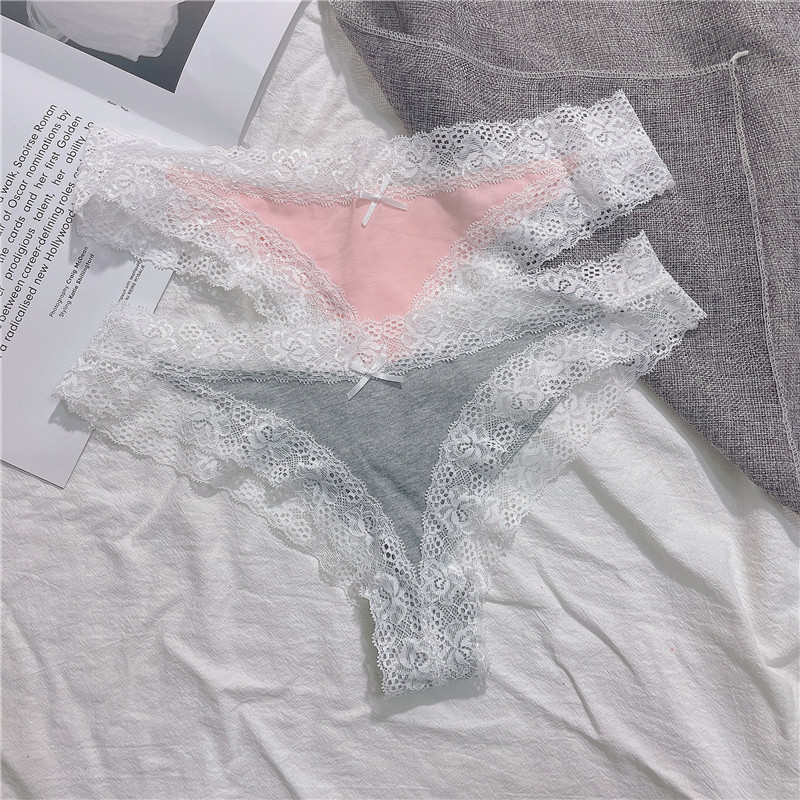 夏季蜜桃臀低腰蕾丝少女内裤