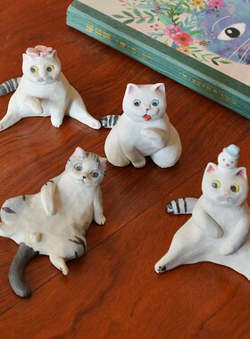 手工猫咪摆件招财猫桌面装饰礼物