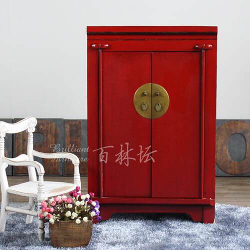 边角柜榆木床头柜中式定制家具